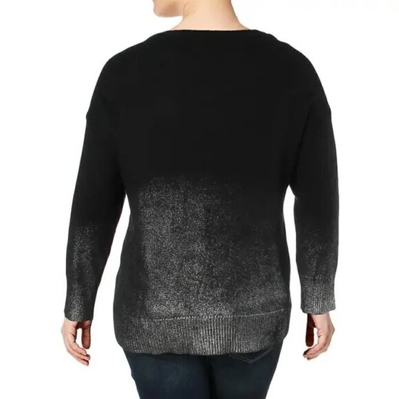 NWT Vince Camuto Metallic Ribb Trim Pull sweater - Picture 2 of 8